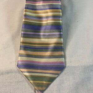 Stonehenge 100% Silk Handmade Necktie Multi Colored Striped